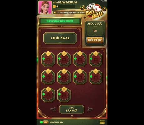 Giao diện trò chơi tại Fun88 Giao diện trò chơi Bài Bửu Fun88