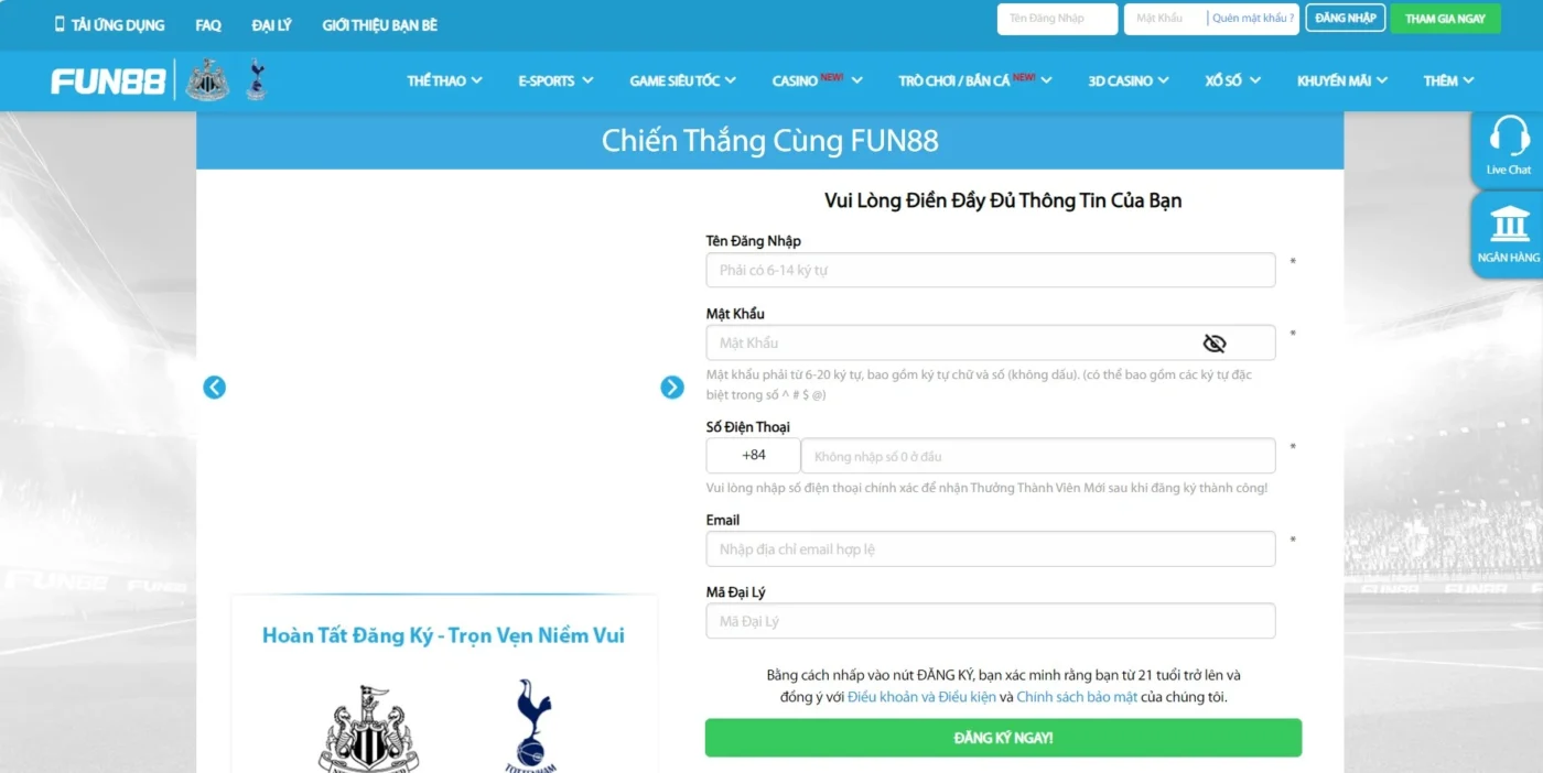 Lưu ý đăng ký tài khoản Fun88 để tham gia Tài xỉu Lưu ý đăng ký tài khoản Fun88 để tham gia Tài xỉu