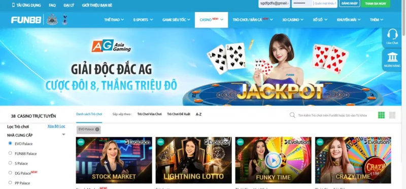 Giới thiệu tất tần tật về trò chơi tại Fun88 đăng nhập cho anh em Giới thiệu tất tần tật về sảnh casino tại Fun88 đăng nhập cho anh em
