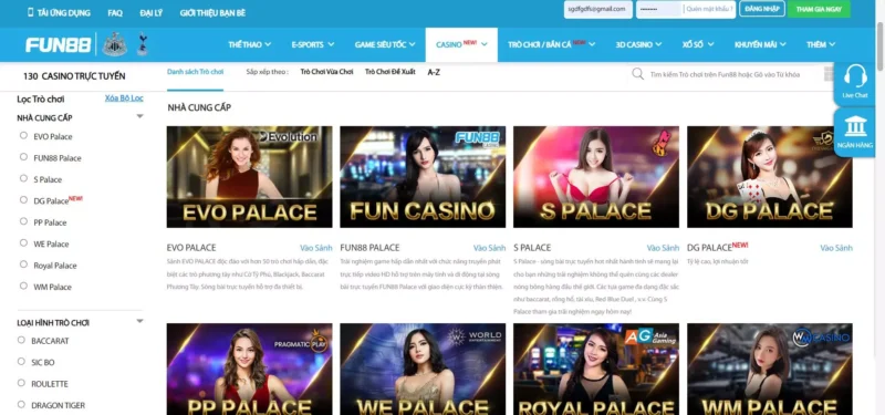 Top 4 trò chơi Casino nổi bật tại Fun88 đăng nhập cho tân thủ Top 4 trò chơi nổi bật của sảnh Casino tại Fun88 đăng nhập cho tân thủ