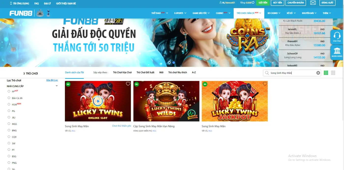 Khám phá trò chơi slot Song Sinh May Mắn Screenshot 2024 07 07 191046